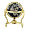 Black Jasper Ocean 13-inch Gemstone Globe