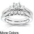 14k Gold 1/2 ct TDW Princess Diamond Bridal Ring Set