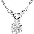14k White Gold 1/6ct TDW Diamond Solitaire Necklace (I-J, I1-I2)