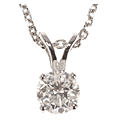 14kt White/Yellow Gold 1/2-ct (H-J, I1-I2) Diamond Solitaire Pendant
