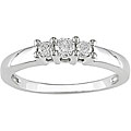 Miadora 14kt White Gold 1/4ct TDW Round Diamond Three-Stone Ring
