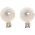 Miadora 14k Diamond 7.5-8 mm Cultured Pearl Earrings