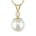 Miadora 14-kt. Diamond Cultured 8-8.5 mm Pearl Pendant
