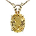 10k Yellow Gold Oval Citrine Pendant