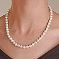 DaVonna 14k Gold Akoya Cultured Pearl Necklace (7.5-8 mm/ 18 in)