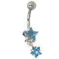 Alluring information on Belly BubbleGum Surgical Steel Double-star Barbell Belly Ring