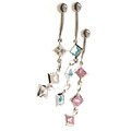 CGC Surgical Steel Dangling Jewels Barbell Belly Ring