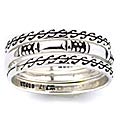CGC Sterling Silver Scroll Design Stackable Ring Set
