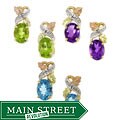Black Hills Gold Peridot Diamond Earrings