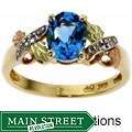 Black Hills Gold Blue Topaz and Diamond Ring