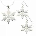 Sterling Silver Snowflake Earrings/ Necklace Set