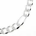 Sterling Essentials Sterling Silver 24-inch Diamond-Cut Figaro Chain (7mm)