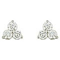 14-kt Gold & 1/3ct TDW Round Diamond Three-Stone Earrings (I-J/ I2-I3)