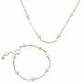 Sterling Essentials Sterling Silver 15.5-inch Necklace and 5.5-inch Bracelet Freshwater Pearl Children's  Set