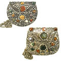 Worldstock Hand-crafted Multicolor Natural Agate Inlaid Handbag (India)