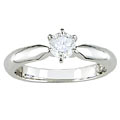 14K White Gold 1/2ct TDW Round Diamond Solitaire Ring (G-H, I1-I2)