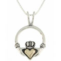 14-kt. Gold and Silver Claddagh Pendant