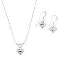 Tressa Sterling Silver Heart Necklace and Earring Set