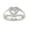 14k White Gold Diamond Heart Ring
