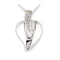 14-kt. White Gold Diamond Heart Pendant