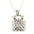 Icz Stonez Sterling Silver CZ Purse Pendant