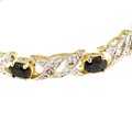 Glitzy Rocks Glitzy Rocks 18k over Sterling Silver Sapphire Diamond Bracelet