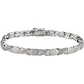 Sterling Silver X and O Diamond Accent Bracelet
