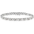 DB Designs Sterling Silver Heart and X Diamond Accent Bracelet