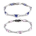Icz Stonez Sterling Silver Pink & White CZ Bracelet