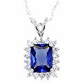 Glitzy Rocks Sterling Silver Violet Cubic Zirconia Pendant