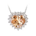 Icz Stonez Sterling Silver Champagne CZ Heart Pendant