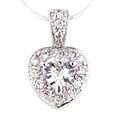 Icz Stonez Sterling Silver CZ Heart Pendant