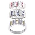 Icz Stonez Sterling Silver Pink & White CZ Ring