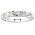 Miadora 14k White Gold 1/2ct TDW Princess Diamond Wedding Band