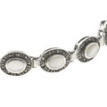 Sterling Silver Marcasite Mother of Pearl Bracelet
