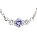 Icz Stonez Sterling Silver Clear and Lavender CZ Pendant