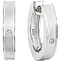 Sterling Silver Diamond Hoop Earrings