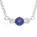 Icz Stonez Sterling Silver Clear and Blue CZ Necklace