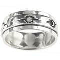 Sterling Silver Sun Moon Spinner Ring