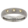 14k Gold Titanium 1/10ct TDW Round Diamond Band (H-I, I2)