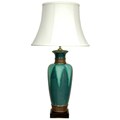 Deep Green Glazed Table Lamp (China)