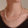 DaVonna 14k Gold Freshwater Cultured Multicolor Pink Pearl Necklace (6.5-7 mm/ 18 in)