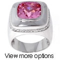 Icz Stonez Rhodium-plated Sterling Silver Square CZ Ring
