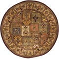 Handmade Classic Bakhtieri Multicolored Wool Rug (6' Round)
