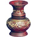 Lacquer Vase with Painted Gold Highlights