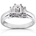 14k Gold 3/4ct TDW Emerald-cut Diamond Trellis Ring (H-I, SI1-SI2)