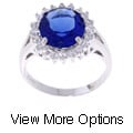 Icz Stonez Sterling Silver Cocktail Colored CZ Ring