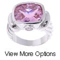 Icz Stonez Rhodium-plated Sterling Silver Colored CZ Fluted Ring