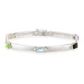 Glitzy Rocks Sterling Silver Multicolor Gemstone Bracelet