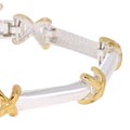 Mondevio Sterling Silver Two-tone X Link Bracelet